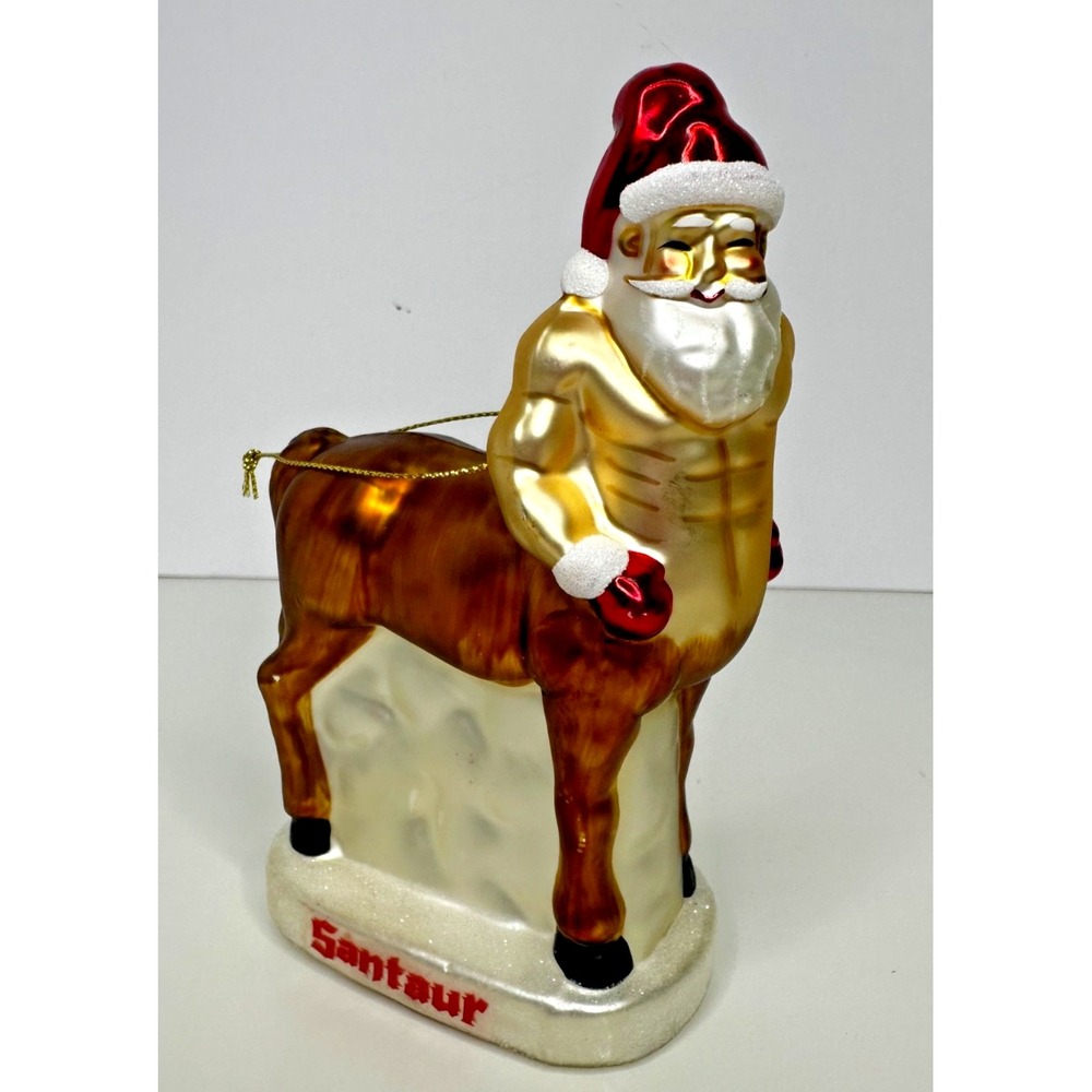 Archie MCPhee Glass Santaur Christmas Ornament Santa Horse Minotaur